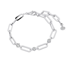 Round Diamond Paperclip Bracelet 1CT