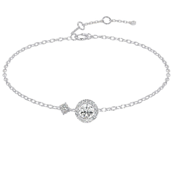 Round Double Diamond Halo Bracelet