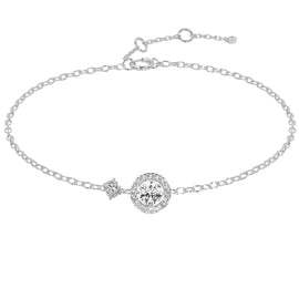 Round Double Diamond Halo Bracelet