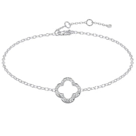 Clover Motif Diamond Pavé Bracelet