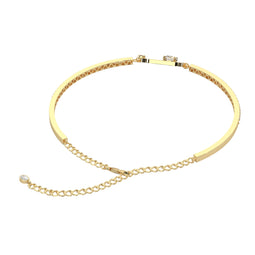 Round Diamond Hoop Set Bar Bangle