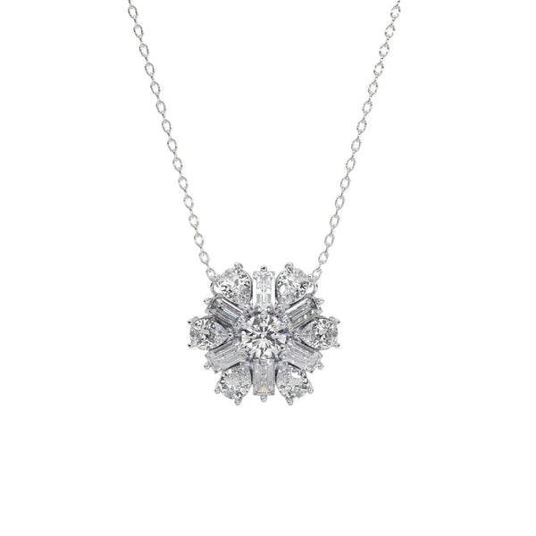 Snowflake Diamond Cluster Pendant