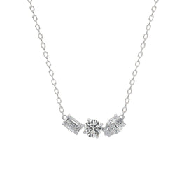 Triple Diamond Bar Pendant Necklace