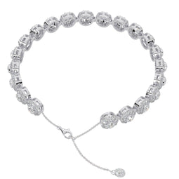 Round Halo Diamond Tennis Bracelet