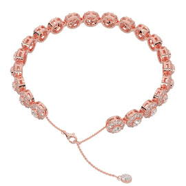 Round Halo Diamond Tennis Bracelet