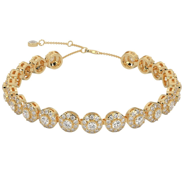 Round Halo Diamond Tennis Bracelet