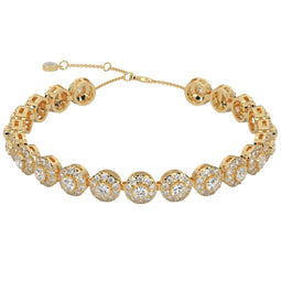 Round Halo Diamond Tennis Bracelet