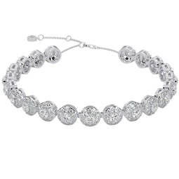 Round Halo Diamond Tennis Bracelet