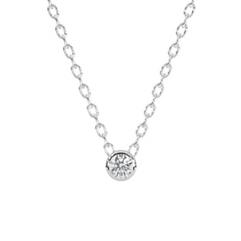 Round Rub Over Diamond Pendant 0.50CT