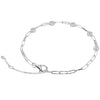 Round Rub Over Diamond Paperclip Bracelet