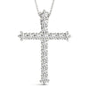 Round Diamond Cross Three Point Pendant