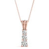 Round Triple Diamond Journey Pendant Necklace