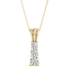 Round Triple Diamond Journey Pendant Necklace