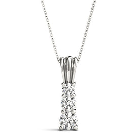 Round Triple Diamond Journey Pendant