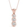 Round Triple Diamond Journey Pendant Necklace