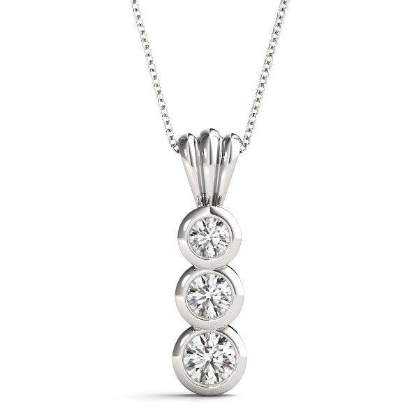 Round Triple Diamond Journey Pendant