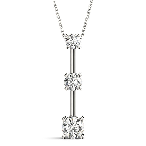 Round Triple Diamond Journey Pendant