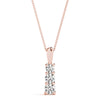 Round Triple Diamond Journey Pendant Necklace