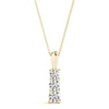 Round Triple Diamond Journey Pendant Necklace