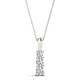 Round Triple Diamond Journey Pendant