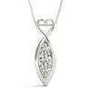 Round Triple Diamond Heart Drop Pendant