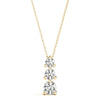 Round Triple Diamond Journey Triangle Claw Set Pendant