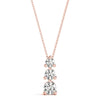 Round Triple Diamond Journey Triangle Claw Set Pendant