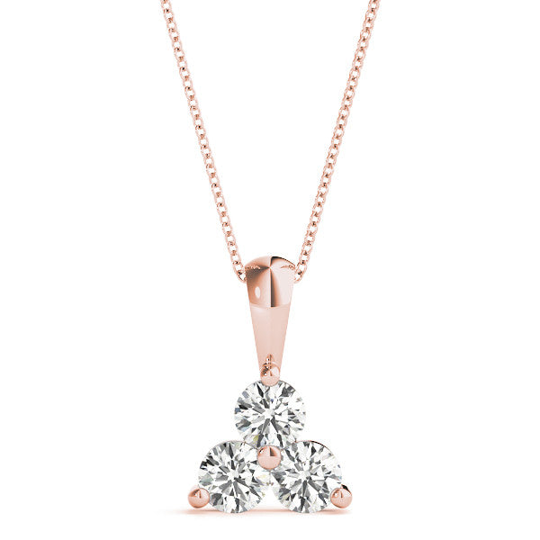 Round Triple Diamond Pyramid Pendant