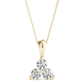 Round Triple Diamond Pyramid Pendant