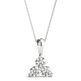 Round Triple Diamond Pyramid Pendant