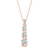 Round Triple Diamond Journey Bar Set Pendant