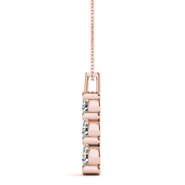 Round Triple Diamond Journey Bar Set Pendant