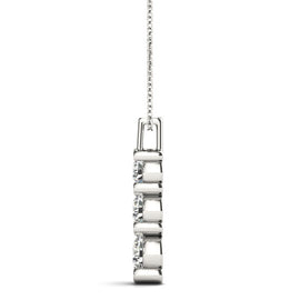 Round Triple Diamond Journey Bar Set Pendant