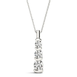 Round Triple Diamond Journey Bar Set Pendant