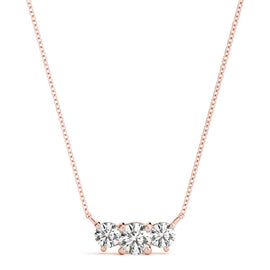 Round Triple Diamond Bar Pendant