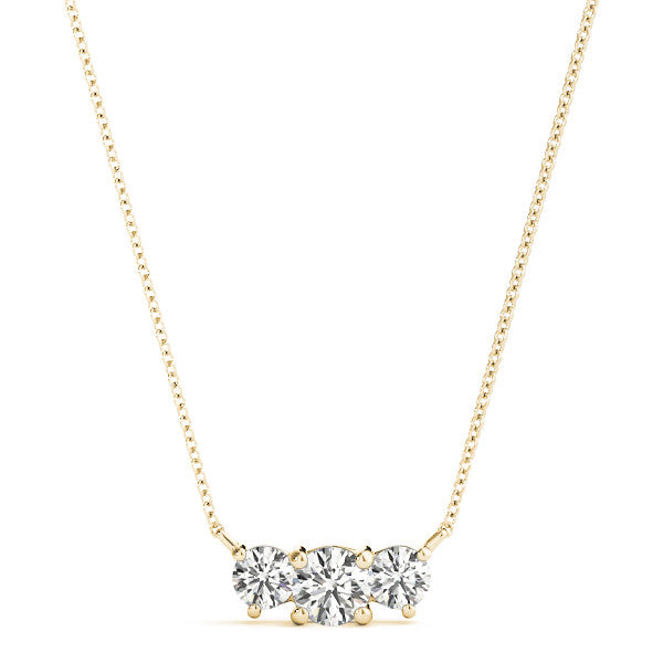 Round Triple Diamond Bar Pendant