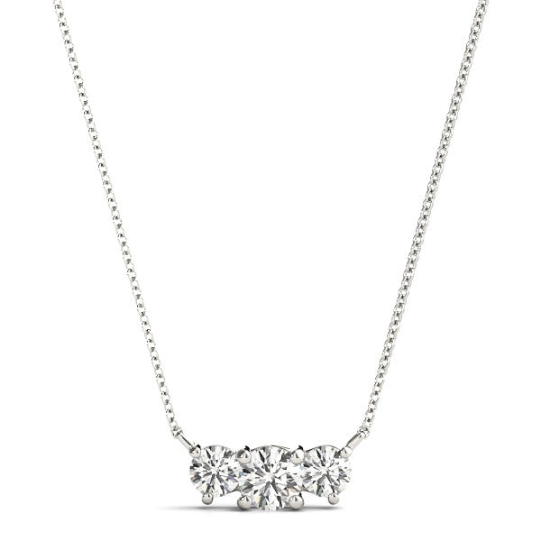 Round Triple Diamond Bar Pendant