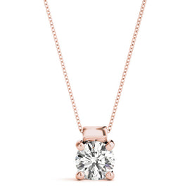 Round Diamond Solitaire Pendant