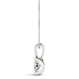 Round Diamond Block Bezel Solitaire Pendant