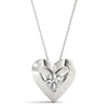 Round Solitaire Diamond Heart Pendant Necklace