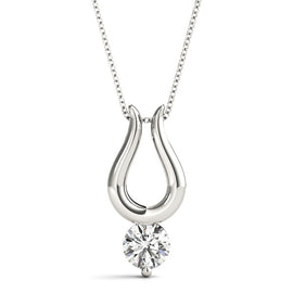 Round Diamond Drop Solitaire Pendant