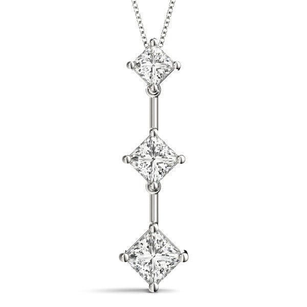 Princess Triple Diamond Journey Pendant