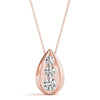 Round Triple Diamond Pear Drop Pendant