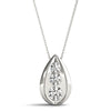 Round Triple Diamond Pear Drop Pendant