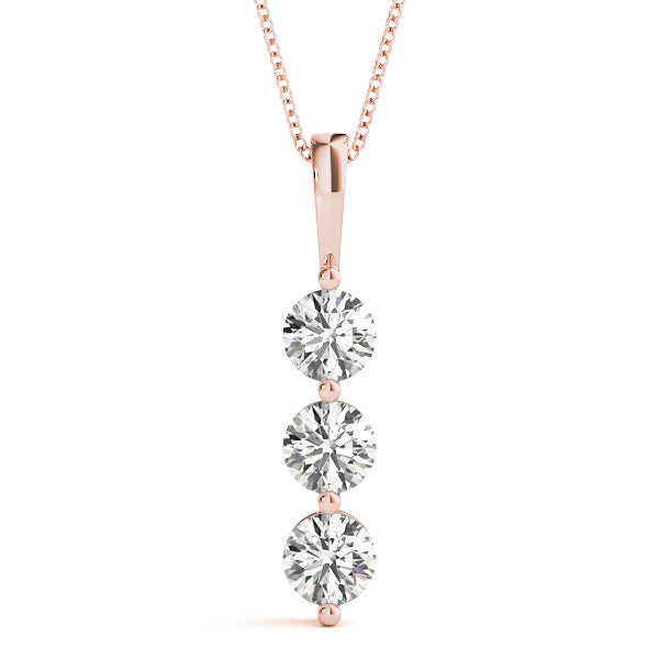 Round Triple Diamond Journey Pendant