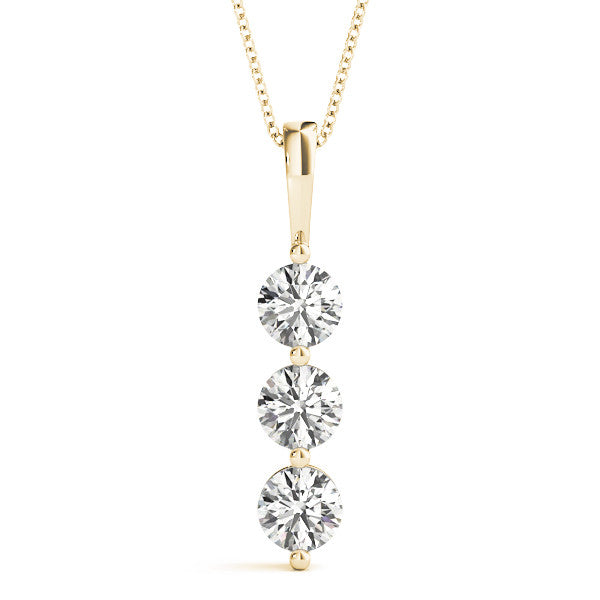 Round Triple Diamond Journey Pendant