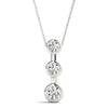 Round Triple Diamond Journey Bezel Set Pendant