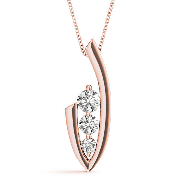 Round Triple Diamond Journey Pendant