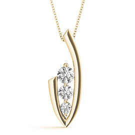 Round Triple Diamond Journey Pendant