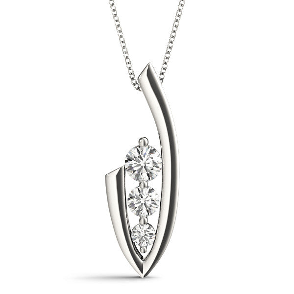 Round Triple Diamond Journey Pendant